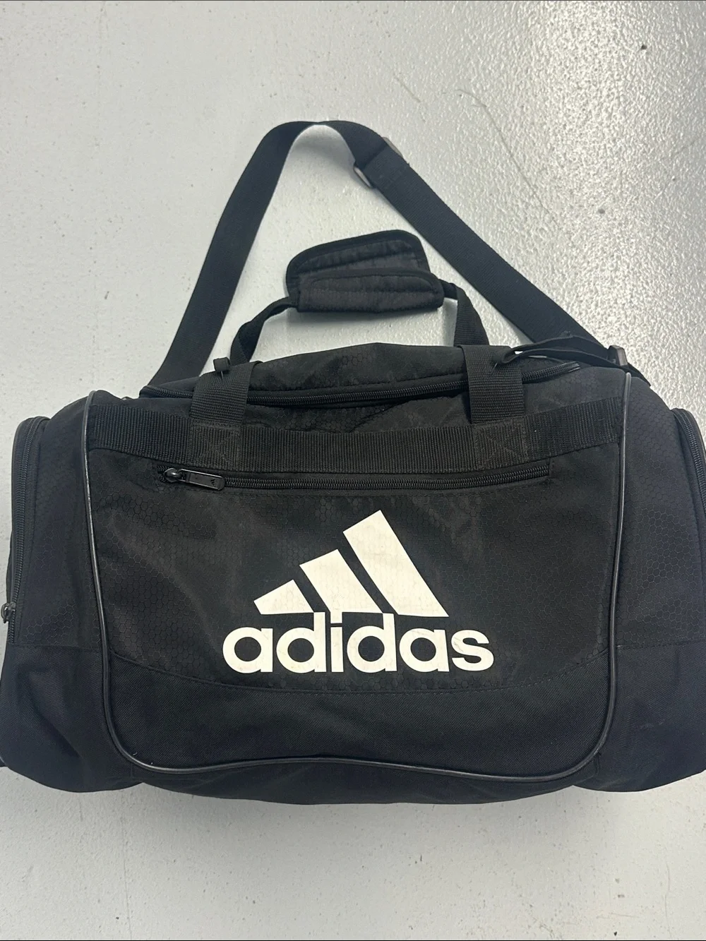 adidas Black Duffel Bag with White Logo
